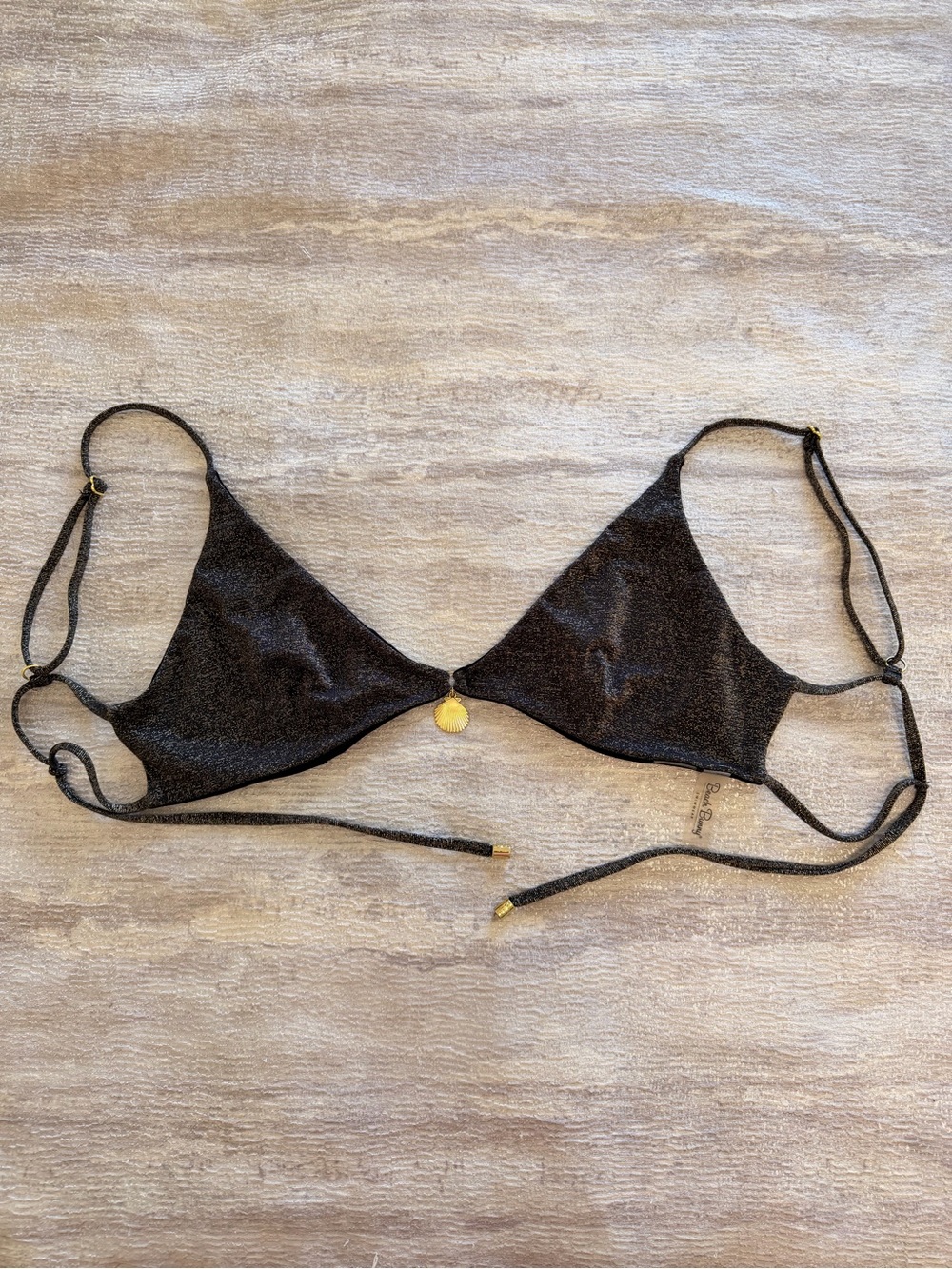 Beach Bunny Sparkling Black Swim Top Size L